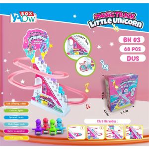Mainan anak seluncur track  tangga musik -hellokitty-bebek-penguin-spiderman-doraemon dll
