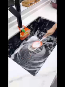 Long handled cleaning brush - a multifunctional sponge brush suitable for bathrooms kitchens floors and pots wear-resistant and durable