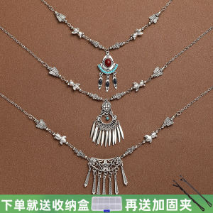 Tibetan Ethnic Style Womens Vintage Headwear Necklace Tassel Brow Chain Photography Accessory Fashionable Alloy Jewelry