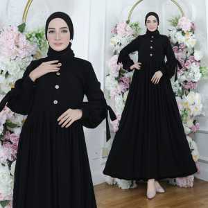Gamis Abaya Turkey Dress Turki Baju Muslim Umbrella Busui Wanita Arab Dubai Jumbo Dewasa Warna Hitam Jetblack Bordir Terbaru 2022 Viral Kekinian Simple Elegan Mewah