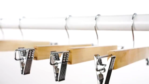20PCS Solid Wood Clothes Hanger Non-Slip Hanger Adjustable Metal Clip with 360° Swivel Hook