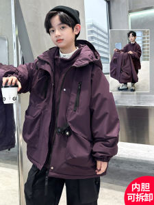 Áo Khoác Nam Mùa Thu Đông 2025 Mới Áo Khoác Ba Trong Một Có Thể Tháo Rời Dày Dặn Áo Khoác Trẻ Em Trung Niên Và Lớn