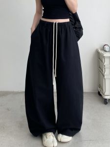 กางเกงขายาวทรงหลวมผ้าไหมลินินสำหรับผู้ชายและผู้หญิง SunYeo กางเกงขายาวทรงหลวมสบาย ๆ ทรงหลวม ฤดูใบไม้ผลิและฤดูใบไม้ร่วง