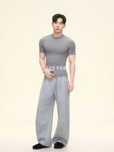 High-Count Soft Tencel Wool Blend Slim-fit Short Sleeve T-shirt