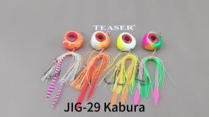 TEASER J29 60g-200g Sea Fishing Yan Yue Bionic Bait Squid Head Whisker Man Lure Boat Fishing Sea Bass Red Snapper Iron Plate