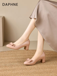 Daphne | Retro Commuter Comfortable Slip-On Bow Block Heels