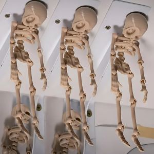 5Pcs 3D Printed Magnet Poseable Skeleton Figurine Fridge Creative Human Skeleton Halloween Decoration Gift Mini Model Craft Ornament