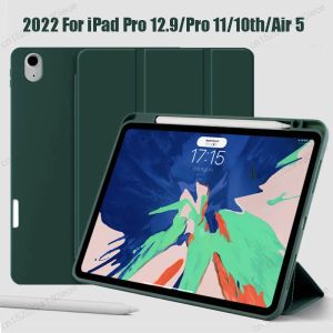 For iPad Pro 11 12.9 13 2024 2022 Case iPad Air 11 2025 5th 4th Cases 11th 10th 10.9 inch Pencil Holder Cover Magnet Funda Coque