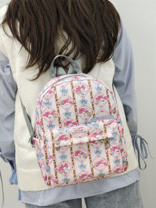 กระเป๋าเป้สะพายหลังผ้าไนลอนขนาดเล็กสไตล์ญี่ปุ่นสำหรับเด็กผู้หญิง กระเป๋าสะพายไหล่แบบลำลองสำหรับเดินทางและเที่ยวสวนในฤดูใบไม้ผลิ กระเป๋าเป้สะพายหลังแบบลำลองสำหรับเด็กผู้หญิง