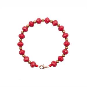 CW Manila x Origin Beads Co. - Red Crystal Glass Rondelle Bracelet - Fashion Jewelry Korean Minimalist