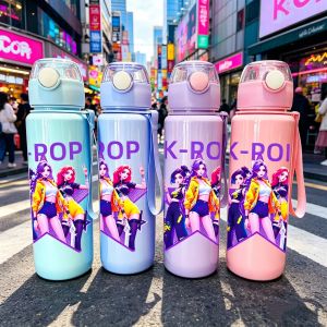 Hasbro | Cartoon Pretty Girl Water Bottle-Leak-Proof Portable3D Textured Design with Pop-Up Lid Suitable for Sports,Leakproof Durable