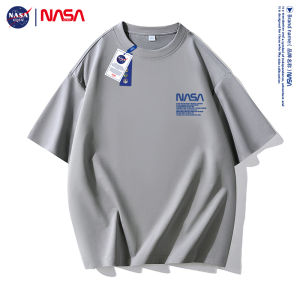 NASA New Mens Loose Casual Cotton Short Sleeve T-shirt Breathable Comfortable Base Shirt Trendy American Brand Summer Top