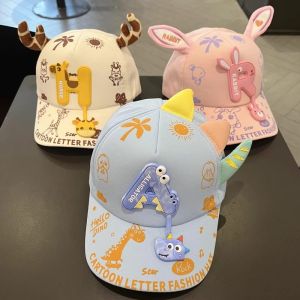 Childrens Baseball Cap Letter Duckbill Hat Sunshade Curved Brim Cartoon Hat Casual round Top Fabric Other Spring Gift Box