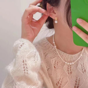 S925 Sterling Silver Earring Posts Golden And Silver Pearl round Beads Earring DIY Accessories Pure Silver Earrings Jewelry