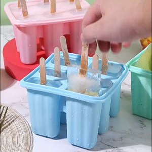 6 Grid Silicon Ice Cream Molds Popsicle Mould for DIY Homemade Ice Cream