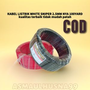 KABEL LISTRIK TEMBAGA  WHITE SNIPER Kabel NYA 2.5mm 100YARD kawat tunggal tembagabiasanya  di pakai untuk keperluan Instalasi Listrik perumahan  Kualitas Bagus tidak mudah terkelupas