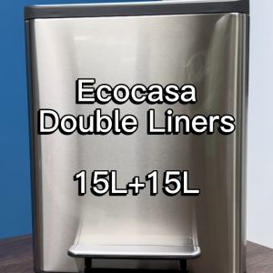 EKO Recycling Bin | Ecocasa | EK9128 | 15L+15L | Trash Bin | Waste Bin | Stainless Steel | Recycling Bin | Soft Closing