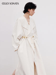 Cello Sonata | Cotton Linen Beaded Drawstring Fringe Mid-long Jacket
