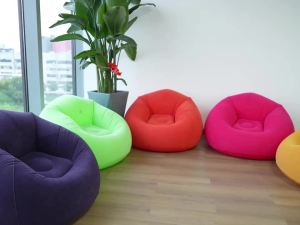 Flocking Inflatable Spherical Lazy Sofa Multi-color Portable Lounge Chair for Home Outdoor