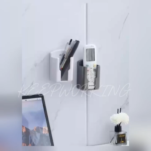 KW 1pc Multi-Functional Wall-Mounted Remote Control Holder Durable Plastic Storage Box