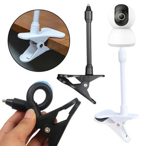 No Punching Portable Clip Mount Webcam Stand Flexible Camera Clamp Mount Baby Monitor Holder Stand for Webcam Monitor