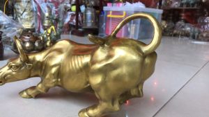 Tượng Trâu Chiến Bằng Đồng Cỡ To Dài 30cm Cao 20cm Nặng 2.5kg - Tượng Trâu Đồng Phong Thủy