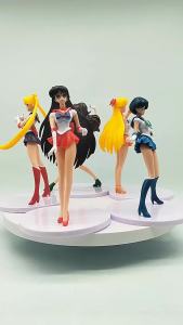 Bandai | Bộ 5 Mô Hình Nhân Vật Hoạt Hình Sailor Moon - Mizuno Ami Tsukino Usagi Hino Rei Aino Minako Đồ Chơi Búp Bê Dễ Thương Dành Cho Người Sưu Tập