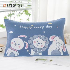 Thickened Pure Cotton Three-Layer Towel for Couples Sweat Absorbent Pillow Towel Home Use Adult And Child Size Pillowcases