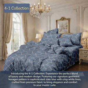 4-in-1 Hotel Quality Premium Bedding Set Printed Comforter 1 Fitted Sheet + 2 Pillowcases Soft Home Textile
