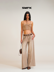 SMFK | Crystals Handmade Loose Wide Leg Jeans