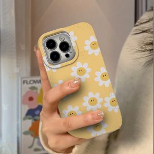 For iPhone 14 Pro max small yellow flowers ins Trendy shell 13 12 11 15 8plus 7plus iPhone Case XR X Xs Max 11pro