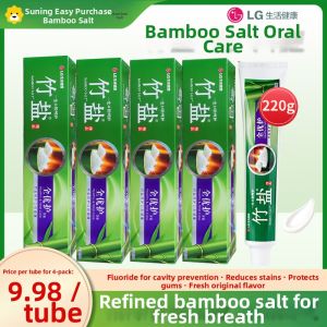 Bamboo Salt Toothpaste ens Breath Whitens Teeth Large Capacity 220g 2 Pops  Mint Flavor Adult Oral Care Fluoride