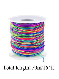 50Meters/Roll 1mm Sturdy String Rainbow Black and White Cord for Jewelry Making Beading Necklaces and Crafts