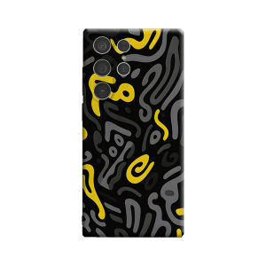 Potdemiel | Ốp Điện Thoại Màu Vàng Đen Họa Tiết Graffiti Cho Samsung Galaxy Ultra Series Chống Sốc Hai Lớp Mặt Lưng Chắc Chắn Chống Trầy Xước Chất Liệu PC TPU Mềm Chống Bụi