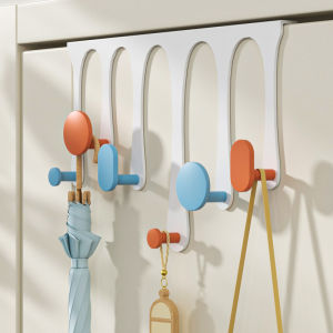No-Drill Door Back Hook Clothes Hanger Bedroom Door Back Style Clothes Storage Hanging Hook Thin Traceless Steel Material