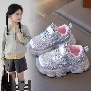 Lightweight Sport Shoes for Girls Casual Dad Shoes Childrens Footwear Baby Girls Sneakers Easy to Wear with Magic Tape