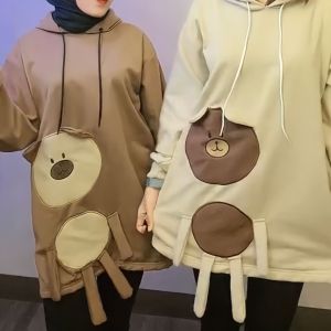 PARIROO HOODIE WANITA 3D BROWNIES BEAR BAHAN PREMIUM FLEECE / HODIE CEWEK KOREAN STYLE TERBARU KEKINIAN