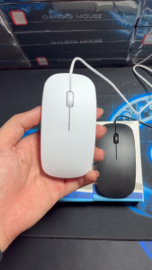 Chuột Máy Tính Có Dây Màu Trắng Đen - Thiết Kế Mỏng Nhẹ Cắm Là Dùng Phù Hợp Văn Phòng & Học Sinh