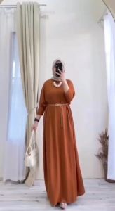 . K-FASHION Dress Laluna Knit Premium Adem Tebel Busui Frendly Baju Wanita Lebaran Polos Tiara murah
