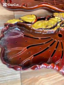 Khay trà Minh Hải dáng Lá Sen nhựa giả gỗ cao cấp bền đẹp sang trọng