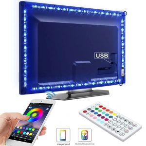 ไฟแถบ LED RGB ควบคุมผ่านแอพฯ ซิงค์กับเสียงเพลง ปรับความสว่างได้ พร้อมรีโมท 24 ปุ่ม โหมดพื้นหลังทีวี สำหรับตกแต่งห้อง