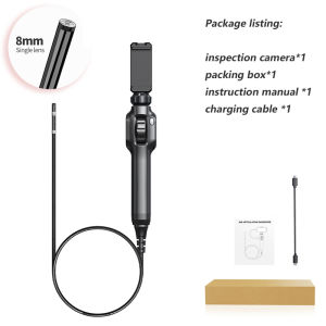 Articulating Borescope 1080P 360° Steering Endoscope with Articulation Cars Inspection Camera with 8 LED Lights for Android/IOS