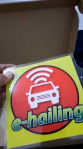 Removable E-Hailing EHailing Acrylic Sign With Window Suction Cup 1 set (2pcs)