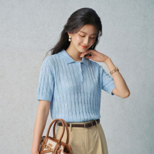 SEIFINI | Oxygenated Light Jiao Flower Paper Yarn Breathable Multiple Collars Summer New Top