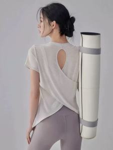 SKINOFSKIN | Short Sleeve Lattice Open-Back Fitness Top