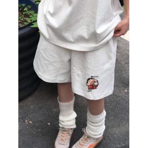 Quần Short Thể Thao Cotton Cỡ Lớn 300 Pound in Họa Tiết Hoạt Hình Phong Cách Nhật Bản Cho Nam Và Nữ Mùa Hè Quần Dài Năm Điểm Rộng Rãi