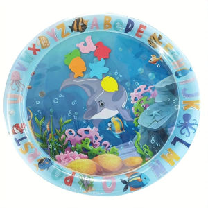 1pc Dolphin Inflatable PVC Baby Playing Water Mat 60cm/23.6inch Toddler Pad Kids Early Education Activity Toys Mat