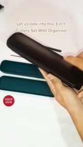 3 in 1 Stainless Steel Spoon Fork Chopsticks Set Portable Travel Camping Utensil Tableware Cutlery Set Sudu Garpu 餐具套裝