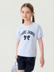 Marc&Janie | Sweet & Cool Bow Elastic Ribbed Short Sleeve T-Shirts