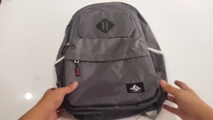 Tas Ransel Backpack Punggung Laptop Premium Kuat Awet Sekolah Kerja HG 175 Pria Wanita Abu Abu